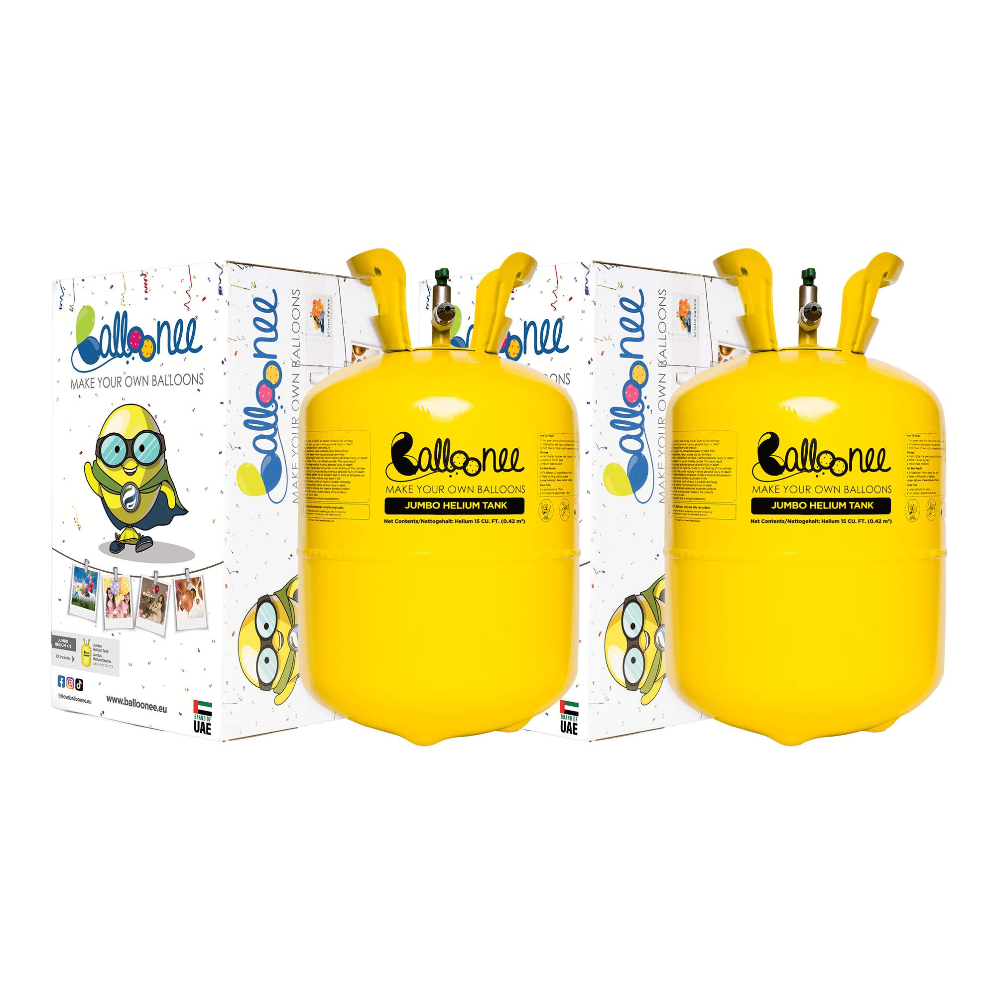 Balloonee Jumbo Disposable Helium Party Kit Combo - Pack of 2 | Perfect ...